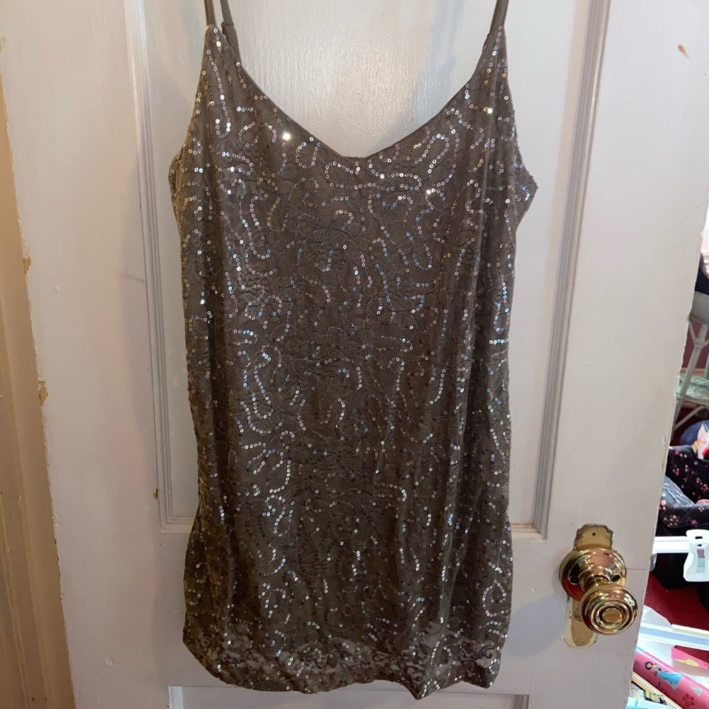 Brown/Tan Sparkly tank top